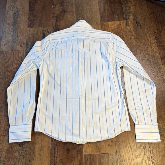 MENS ABERCROMBIE & FITCH MUSCLE FIT BUTTON DOWN SHIRT SIZE S WHITE BLUE PINK - Picture 4 of 7
